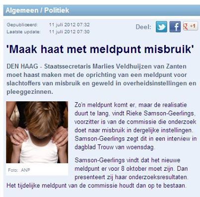 Het meldpunt heeft blijkbaar een nieuwe doelstelling