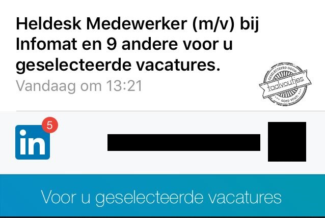 De perfecte omschrijving voor deze baan.