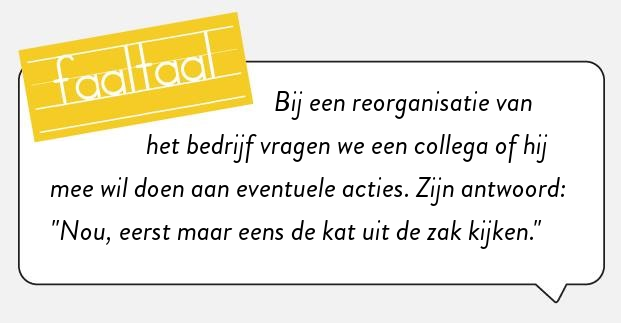 Die kat is nog niet in het bakkie.