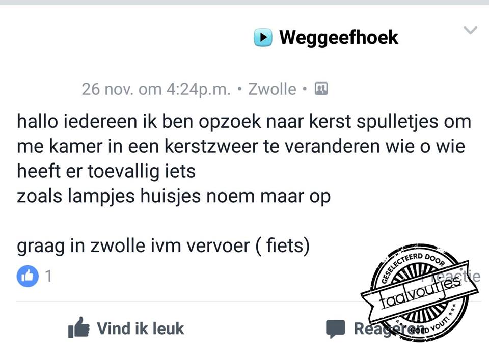 Lekker de sfeer infecteren ...