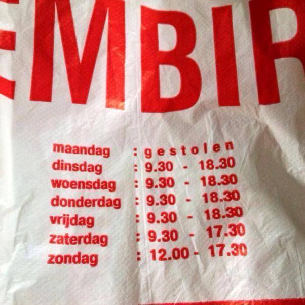 10. Ach, ik vond het toch de vervelendste dag van de week.