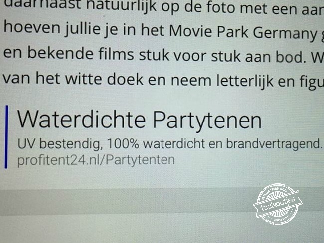 Handig tijdens het festivalseizoen.