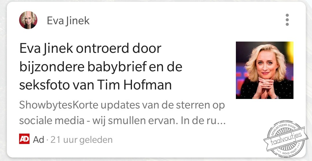 Ach, die zwangerschapshormonen ...