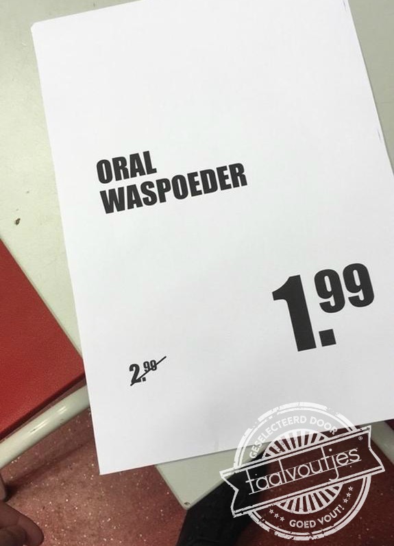 Dan kun je je mond spoelen met zeep.