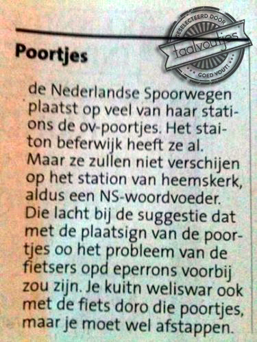Ditb erichtje uti het noordhallons dagblad is een rommetlje.