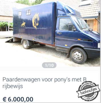 Te koop: auto met minimaal 1 pk.