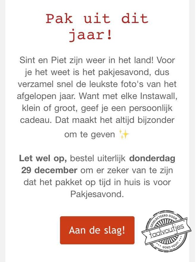 Dan ben je er in elk geval lekker vroeg bij.