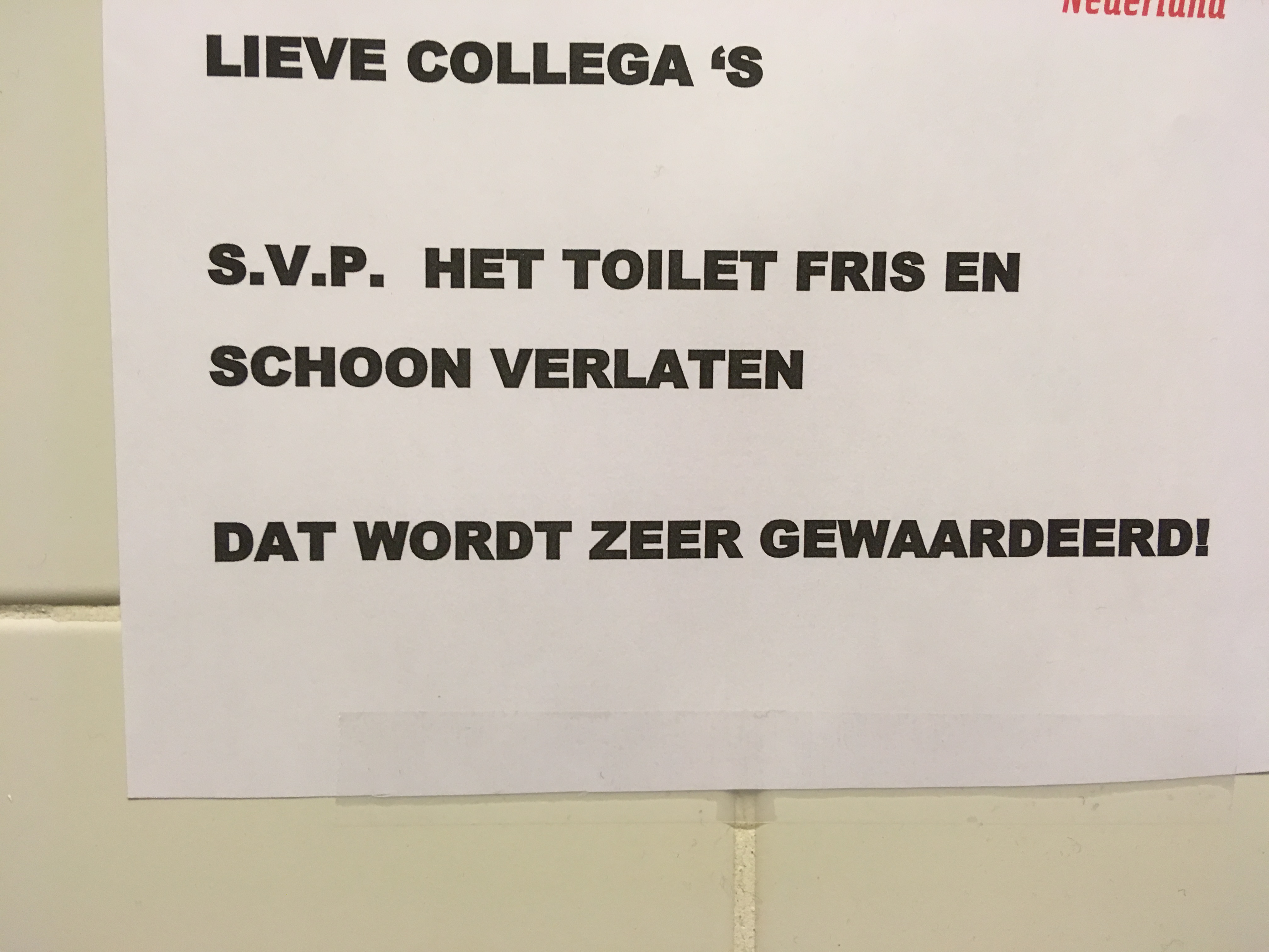 En vergeet het toilet zelf ook niet. #taalvout