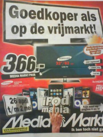 De marktkoopman is er niets bij