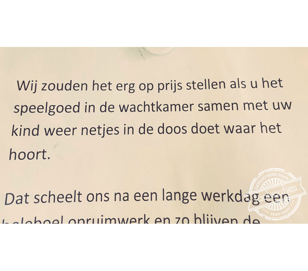 Maar dat gaat niet meer passen ...
