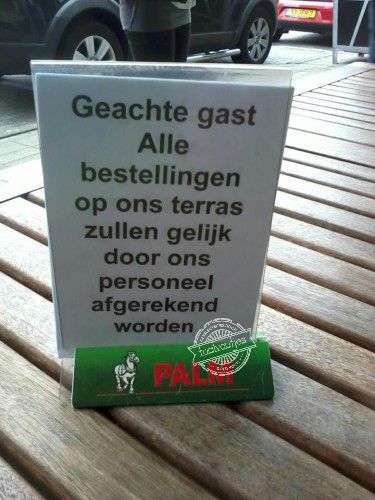 Dat is toch wel aardig, een rondje van de zaak!