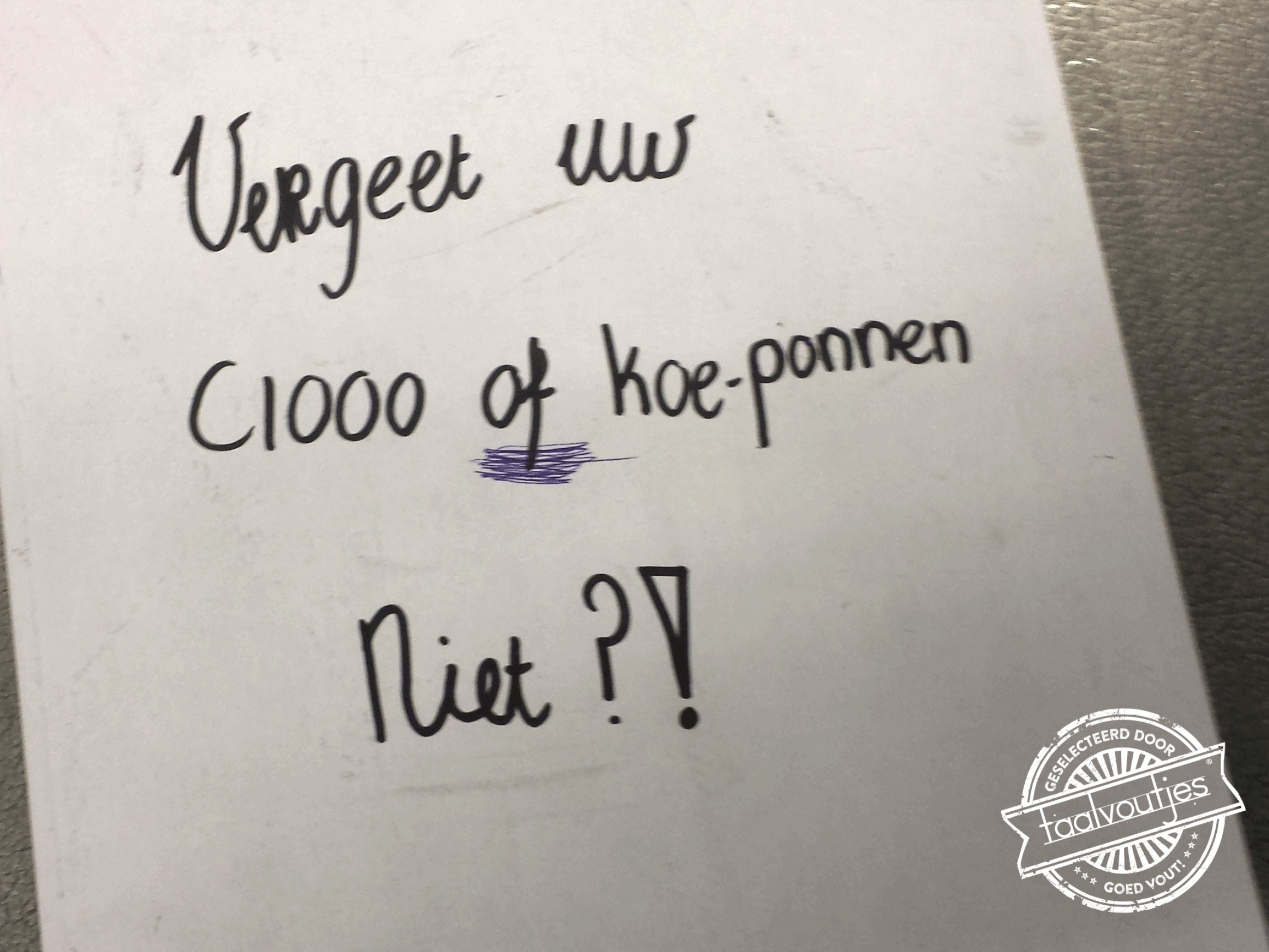 Je bent een rund als je met letters stunt.