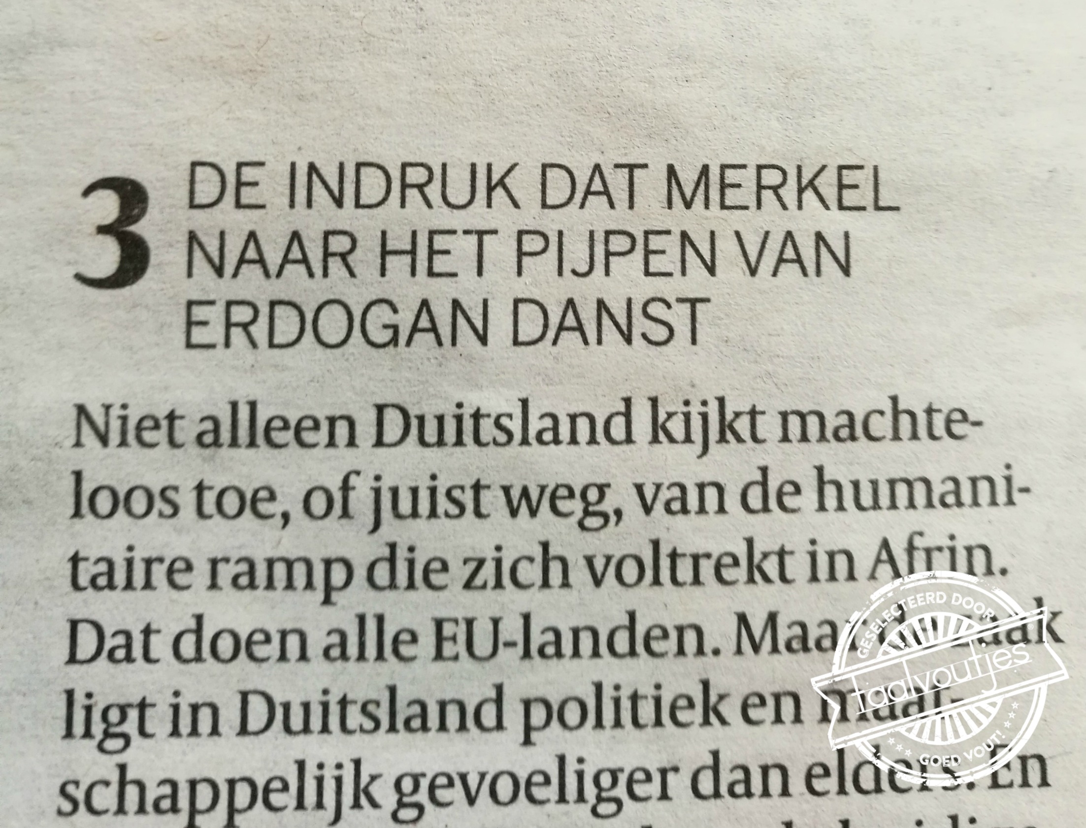 Dans je toch mooi voor paal.