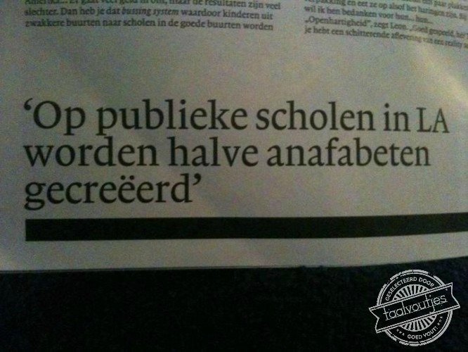De redacteur ging vast ook naar een publieke school.