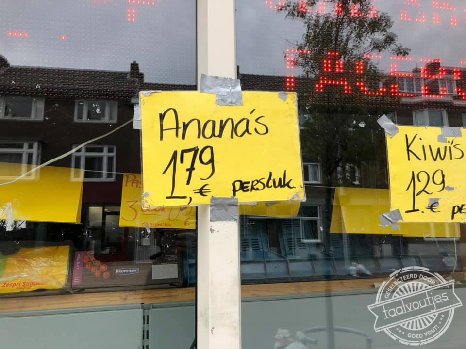 Doet u mij maar één anana.
