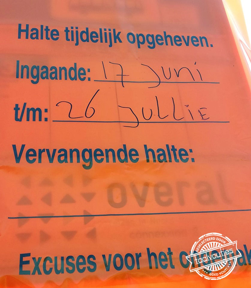 Ik hoef toch pas weer in mij met de bus.