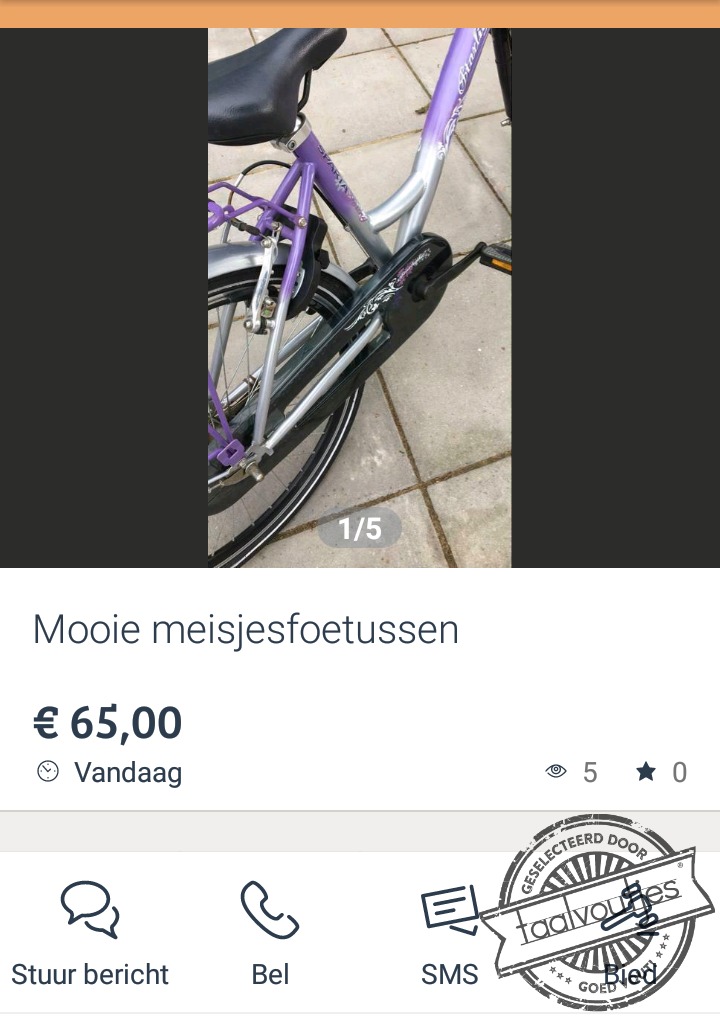Fietsend de baarmoeder uit.