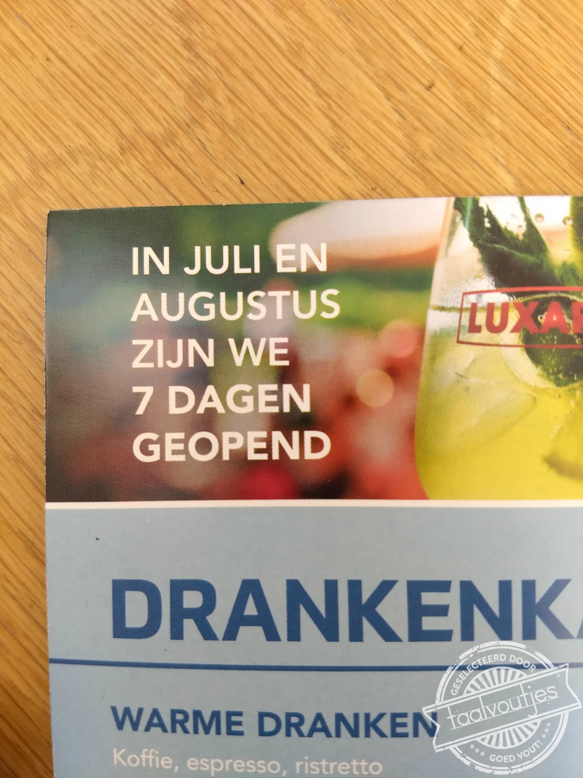 Zeker ook met vakantie.
