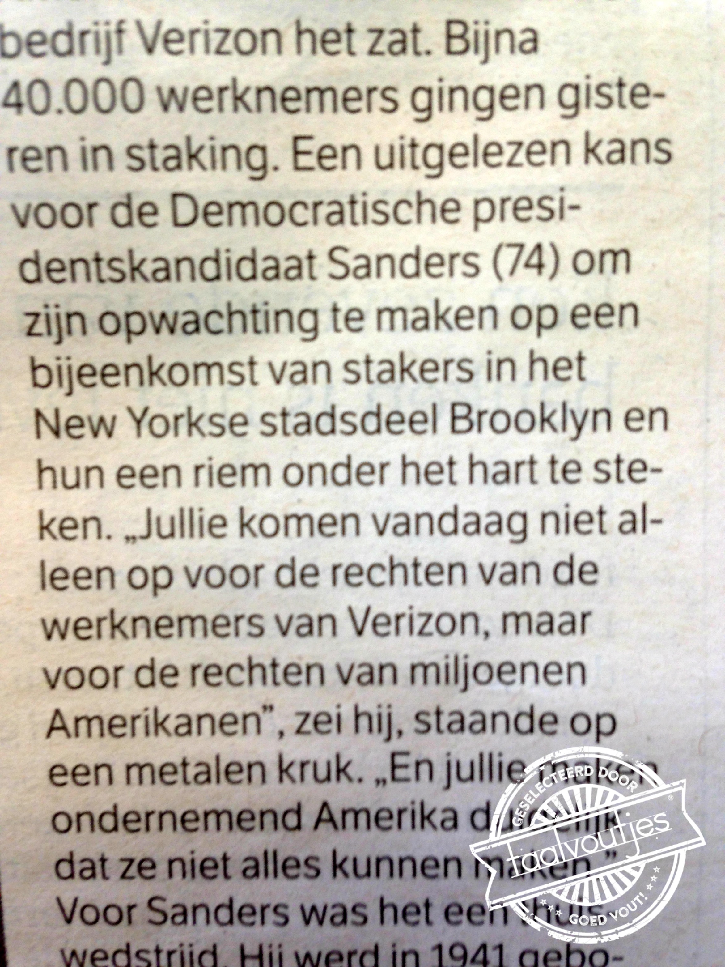 Niet te strak aantrekken.