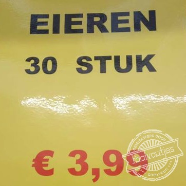 Ik kies eieren voor mijn geld.