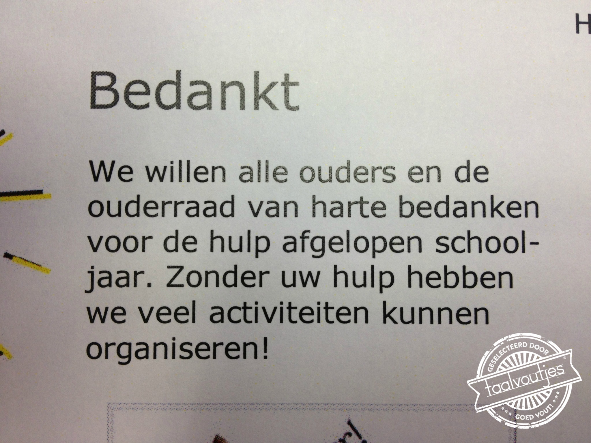Bedankt, maar nee bedankt.