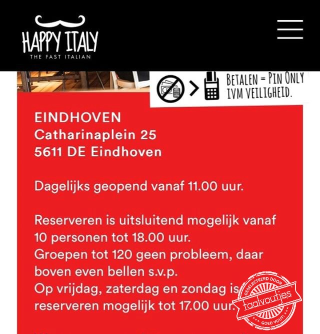 Makkelijk als je met je extra grote familie uit eten gaat.