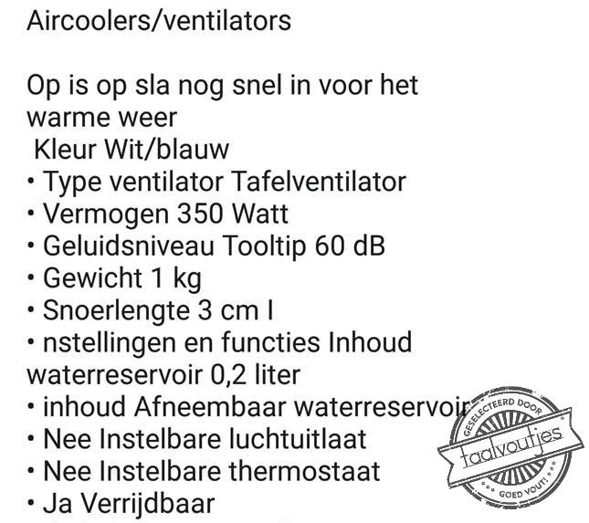 Kun je er in ieder geval niet over struikelen.