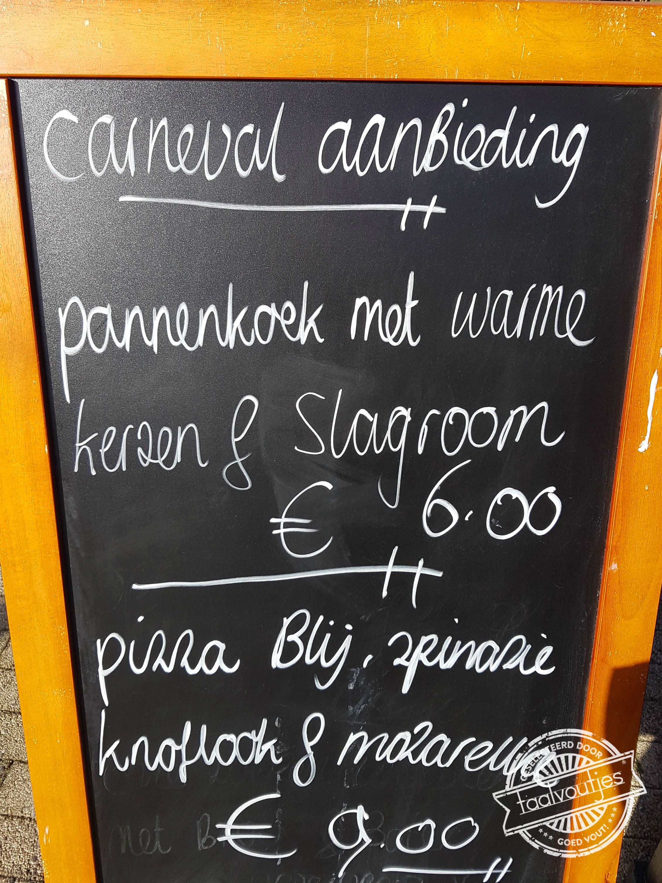 Van dit bord word ik dan weer iets minder vrolijk.