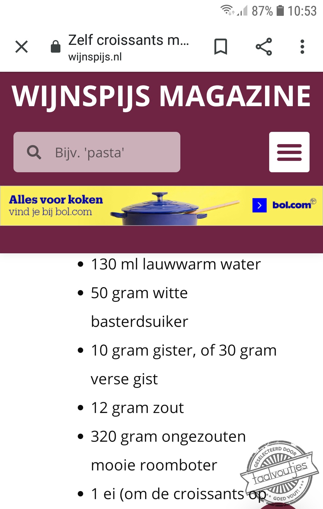 Een achterhaald recept.