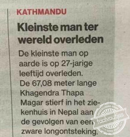 Het is maar wat je klein noemt.