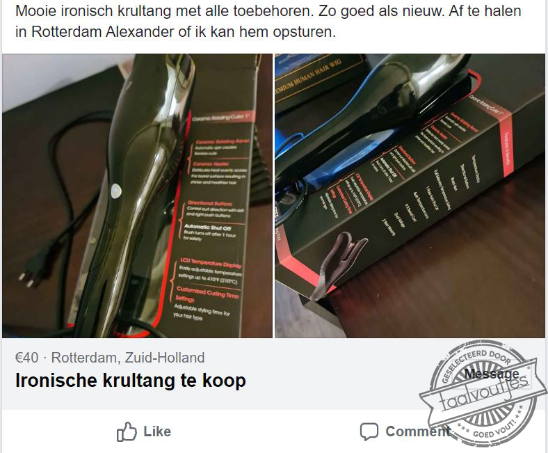 Dat slaat als een tang op een varken.