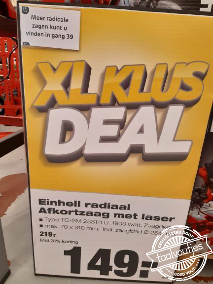 Nietsontziende klusmachines.