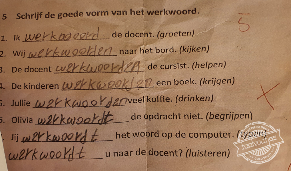Wij werkwoorden het goed!