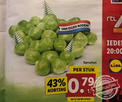 De kaviaar onder de groenten.