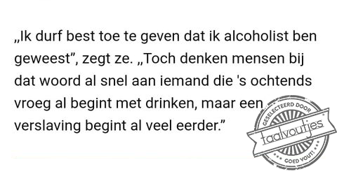 De morgenstond heeft drank in de mond.