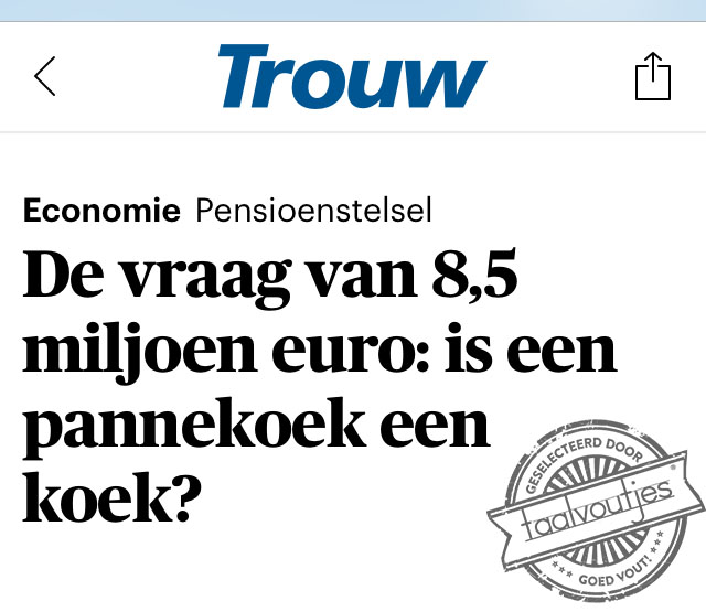 Ik zit toch met een andere vraag.