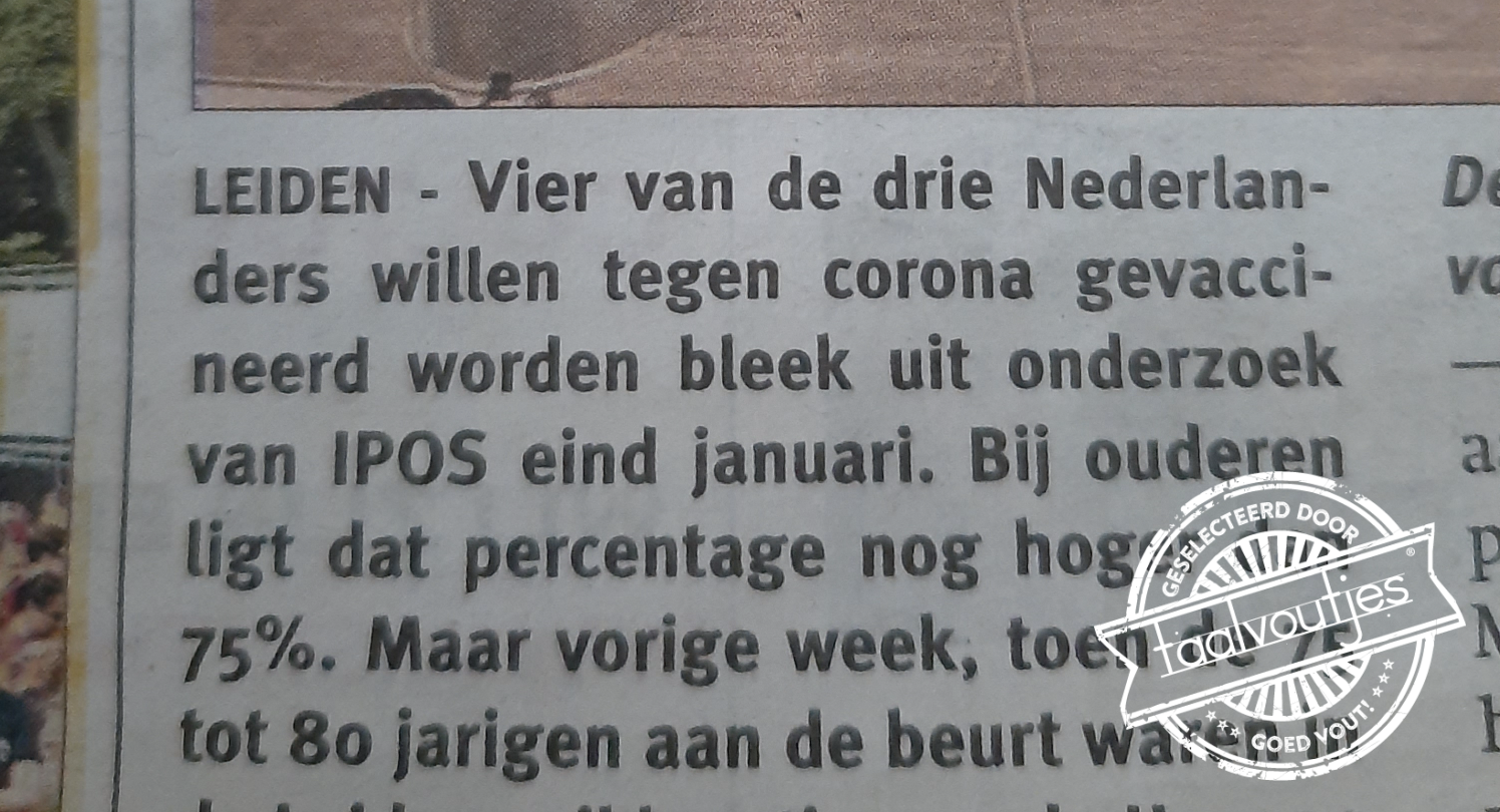 Dan komt het wel goed met die vaccinatiegraad.