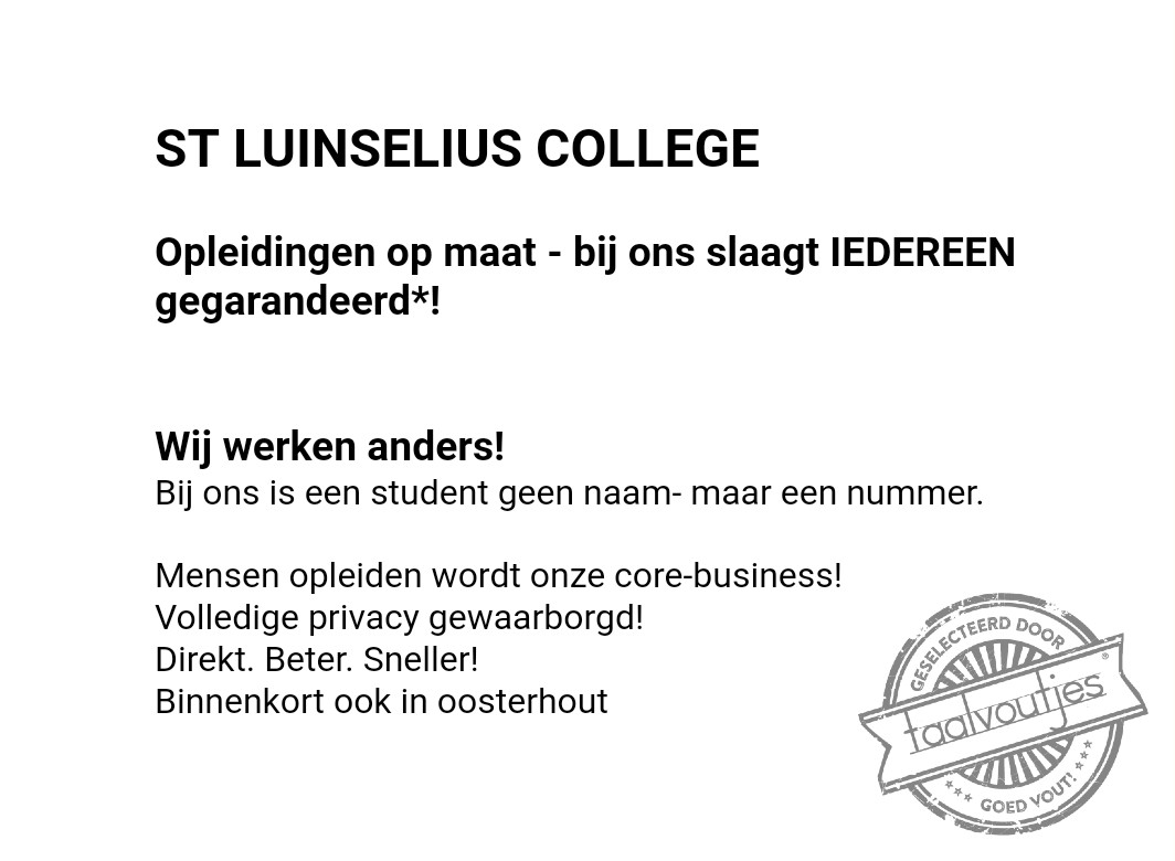 Eerlijk duurt het langst.