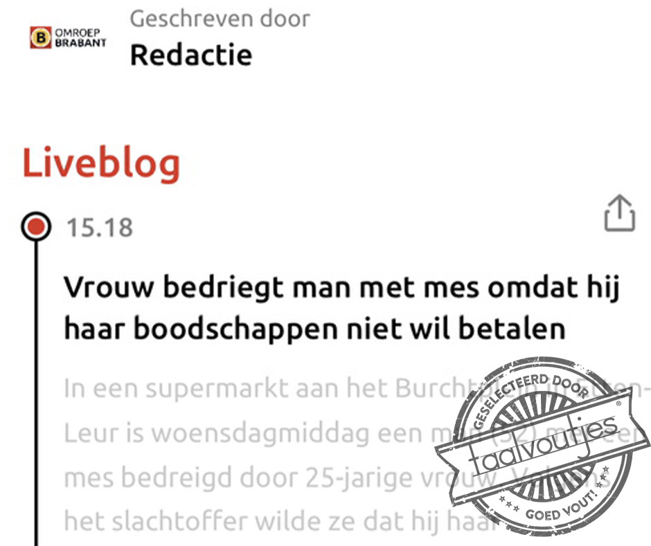 Als ze zich maar niet in de vingers snijdt.