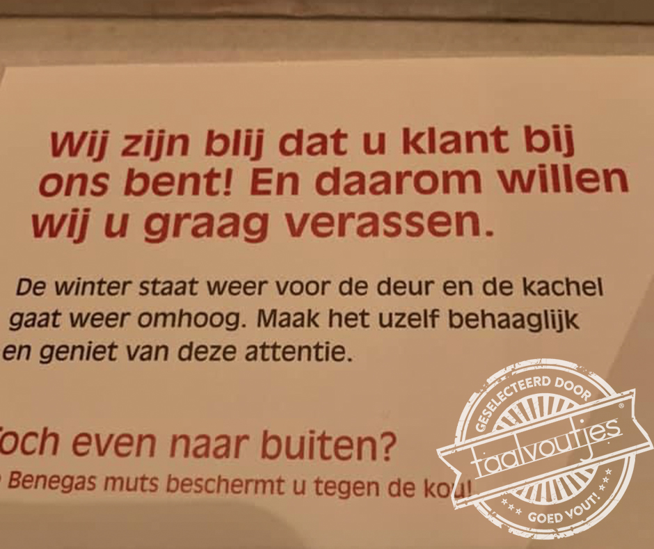 Een warm welkom.