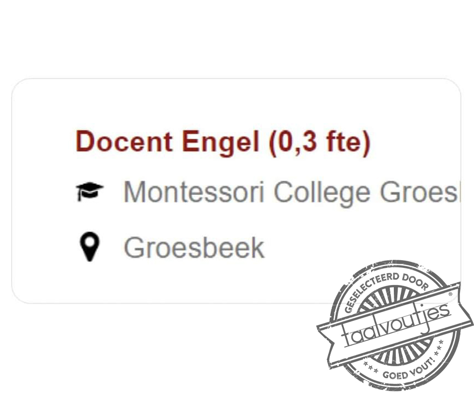 Docent zijn is een roeping.