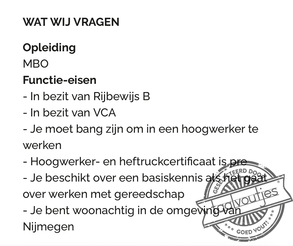 Ik vrees dat ik voldoe.