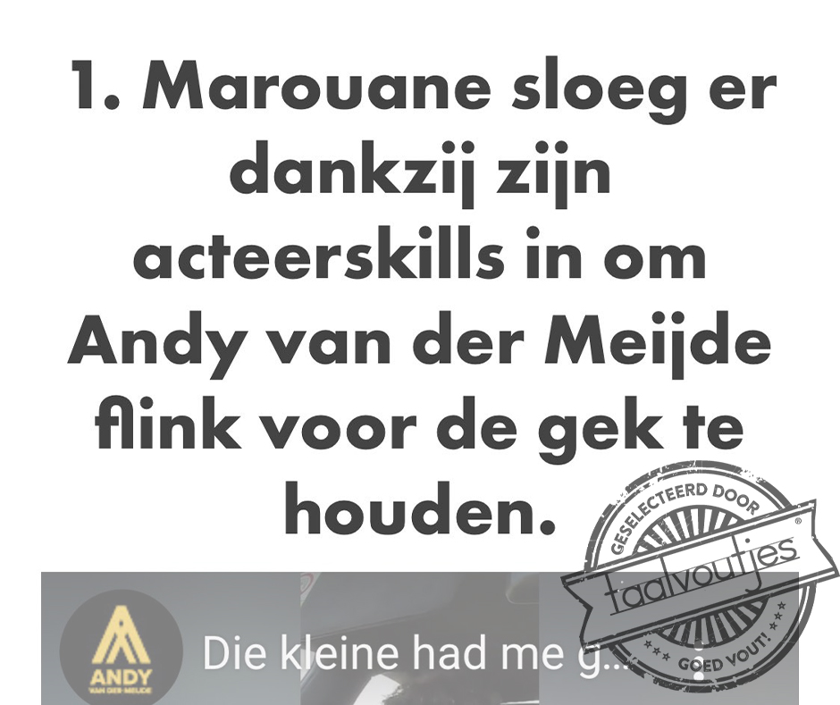 Het was een klapper van een grap.