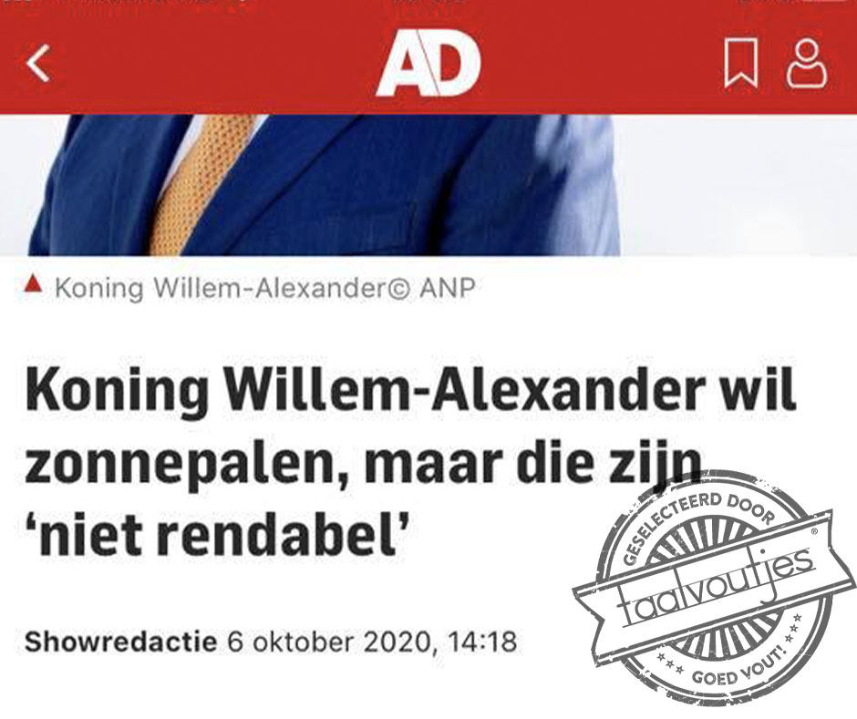 Staat-ie toch mooi voor paal.