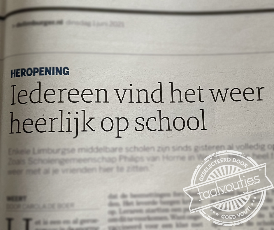 De auteur mag aanschuiven in de schoolbanken.