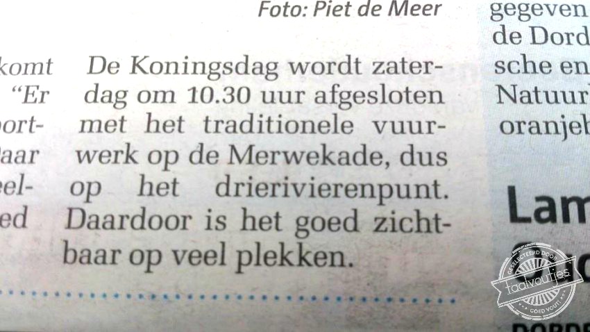 Dat wordt dan wel een korte Koningsdag ...