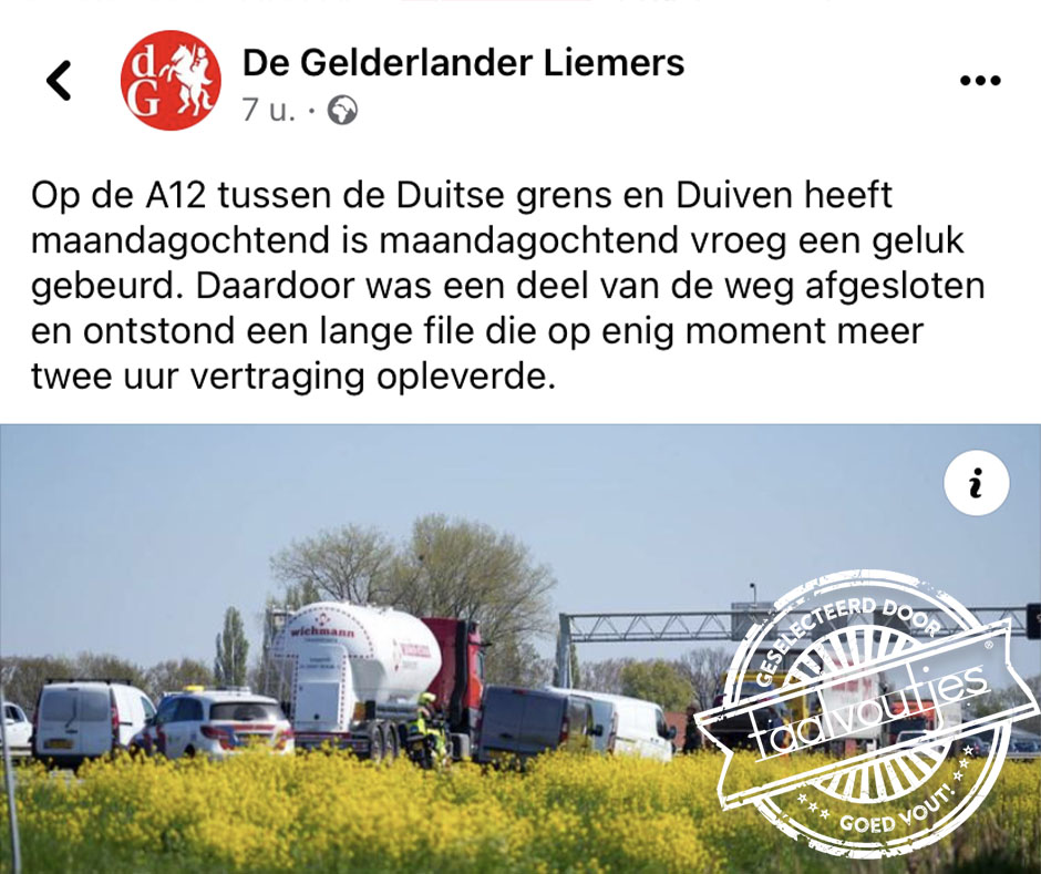 Geluk zit in een groot hoekje.