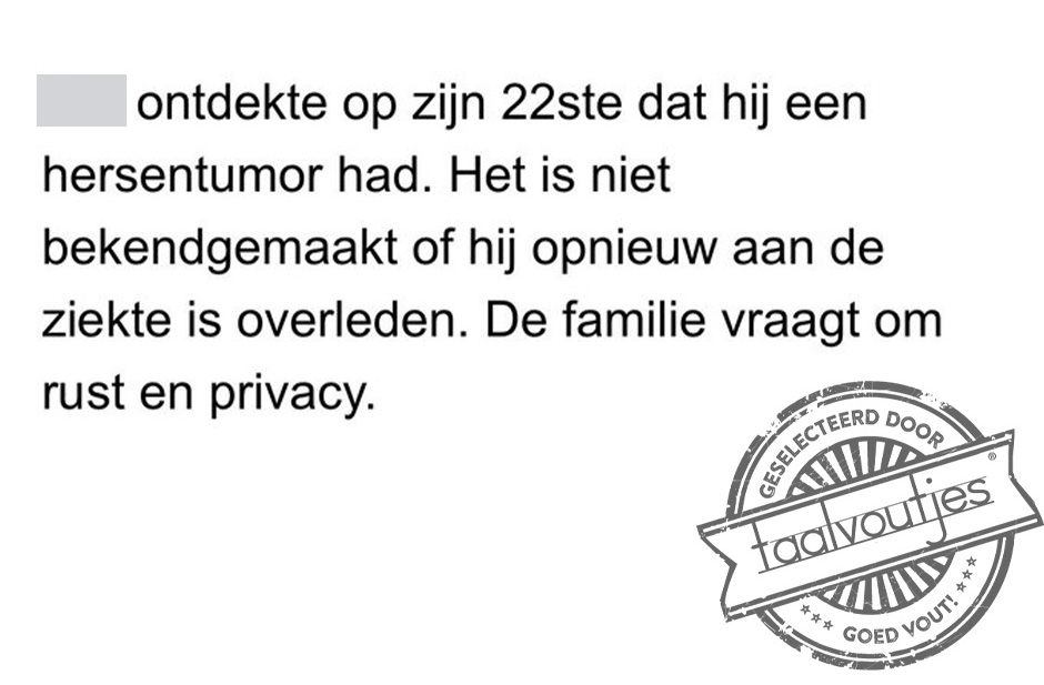 Eén keer lijkt me wel genoeg.