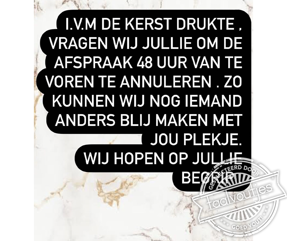 Dat wordt een rustige kerst.