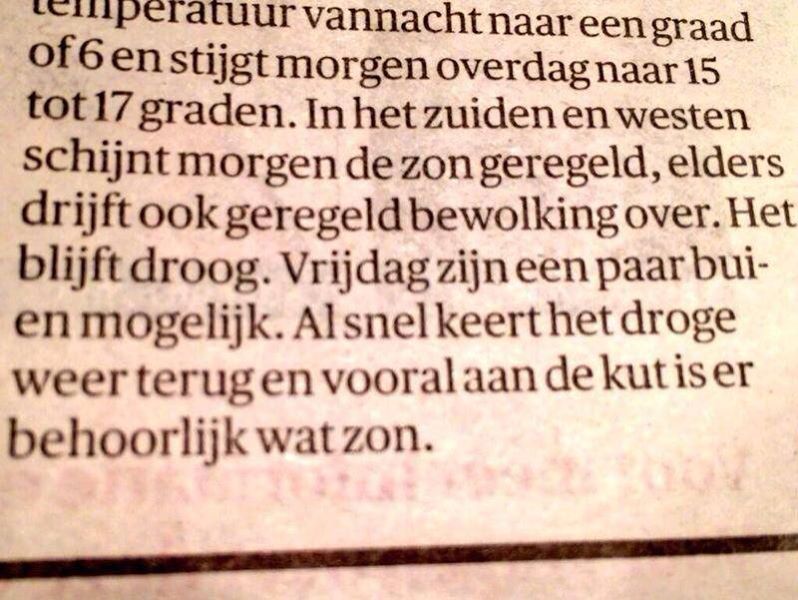 10. Maar wel met een hoge vochtigheidsgraad